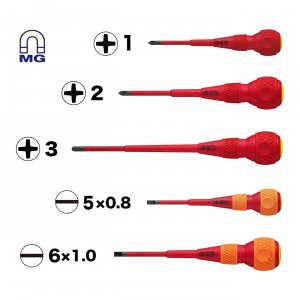 Vesseltools 2005PBU Vessel Ball Grip Insulated Screwdriver Set - 5 Pie