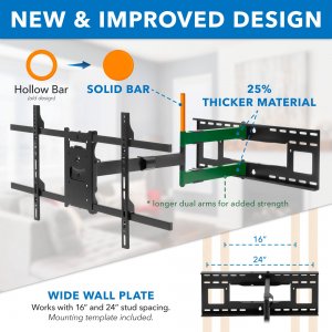 Mount-it! MI-372 This Extra Long Arm Tv Mount With Full Motion Capabil