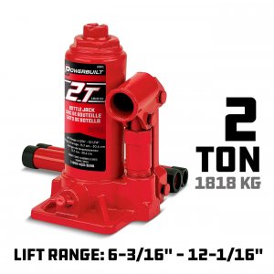 Powerbuilt 640405 2 Ton Hydraulic Bottle Jack - Heavy Duty