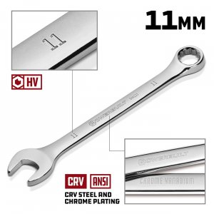 Powerbuilt 644115 11mm Fully Polished Metric Combination Wrench