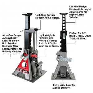 Powerbuilt 620471 3 Ton Unijack - Bottle Jack  Jackstand Combo