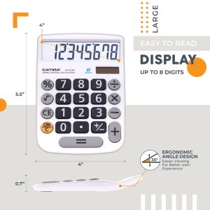 Adesso CD-8185W Ac Cd-8185w 8 Digits Basic Calculator White Retail