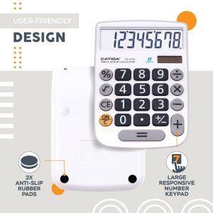 Adesso CD-8185W Ac Cd-8185w 8 Digits Basic Calculator White Retail