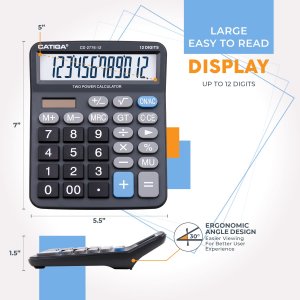 Adesso CD-2776B Ac Cd-2776b Premium Commercial 12 Digits Basic Calcula