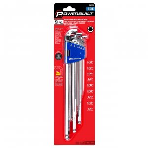 Powerbuilt 240099 9-piece Sae Stubby  Long Arm Hex Key Set