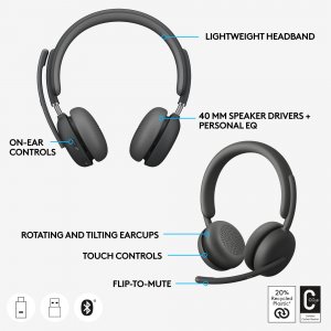 Logitech 981-001310 Headset-zone Wireless 2 Uc-gra