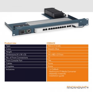 Rackmount RM-FR-T17 Rack Mount Kit For Cisco Meraki Mx68  Mx68w  Mx75 