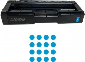 Original Fujitsu 434061 Cyan Toner: Ricoh C125 P Amp; C125 Mf