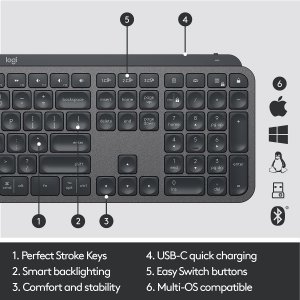 Logitech 920-009294 Mx Keys - Graphite (amazon Only)