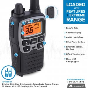 Midland T71VP3 T71 X-talker 2way Radios Black