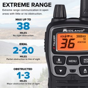 Midland T71VP3 T71 X-talker 2way Radios Black