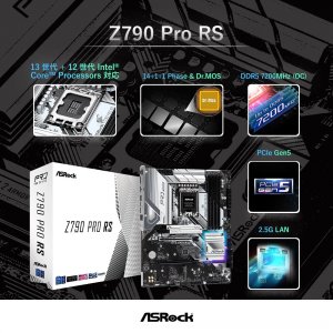 Asrock Z790 PRO RS Z790 Pro Rs Motherboard - Lga1700 Ddr5 Atx