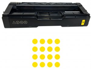 Original Fujitsu 434063 Yellow Toner: Ricoh C125 P Amp; C125 Mf