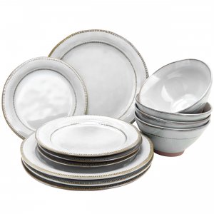 Gibson 116890.12 Elite Terranea 12 Piece Stoneware Dinnerware Set In W