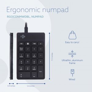 Rgo RGOCONMWDBL R-go Numpad Break, Black, Wired