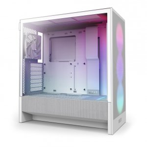 Nzxt CC-H52FW-R1 H5 Flow Rgb Mid Tower Case - Ultra-clear Tg White