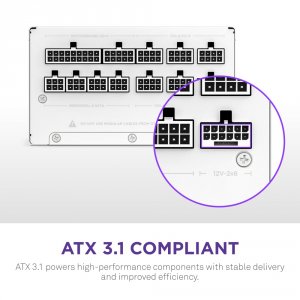 Nzxt PA-2G2BW-US 1200w Atx3.1 Fully Modular Power Supply, 80plus Gold