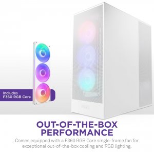 Nzxt CM-H72FW-R1 H7 Flow Rgb White Midtower Case (2024 Model)