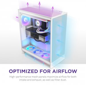 Nzxt CM-H72FW-R1 H7 Flow Rgb White Midtower Case (2024 Model)