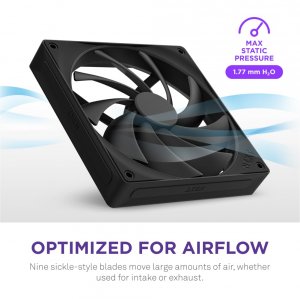 Nzxt RF-Q14SF-B2 F140q 140mm Quiet Airflow Fan - Single Black