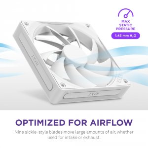 Nzxt RF-Q12SF-W2 F120q 120mm Quiet Airflow Fan - Single White