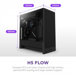 Nzxt CC-H52FB-01 H5 Flow Atx Mid Tower Case - Black