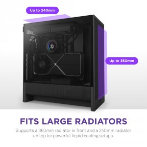 Nzxt CC-H52FB-01 H5 Flow Atx Mid Tower Case - Black