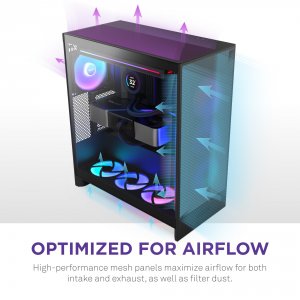 Nzxt CM-H72FB-R1 H7 Flow Rgb Mid-tower Case - Black (2024 Model)