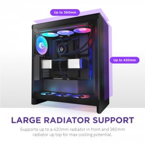 Nzxt CM-H72FB-R1 H7 Flow Rgb Mid-tower Case - Black (2024 Model)