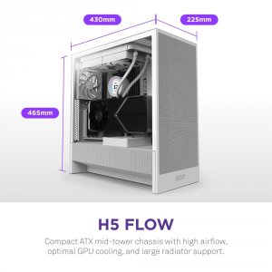 Nzxt CC-H52FW-01 H5 Flow Atx Mid Tower Case - White