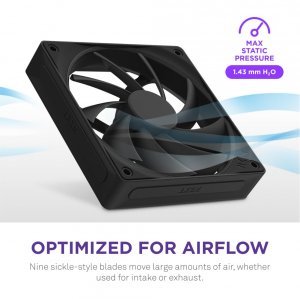 Nzxt RF-Q12SF-B2 F120q 120mm Quiet Airflow Fan - Black