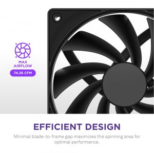 Nzxt RF-Q12SF-B2 F120q 120mm Quiet Airflow Fan - Black