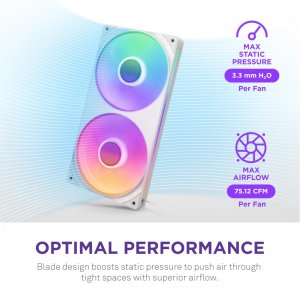 Nzxt RF-U24HF-W1 F240 Rgb Core White Fan - 120mm Rgb Cooling