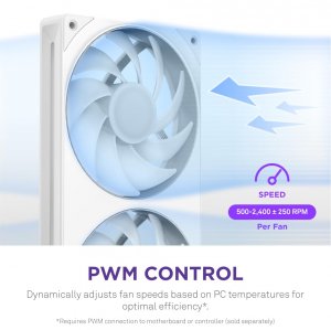 Nzxt RF-U24HF-W1 F240 Rgb Core White Fan - 120mm Rgb Cooling