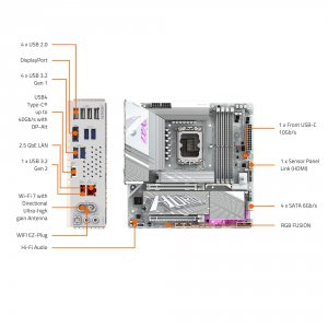 Gigabyte Z890M AORUS ELITE WF7 ICE Z890 Aorus Elite Wifi7 Motherboard 