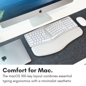 Macally BTBLERGO2A Ergonomic Wireless Mac Keyboard