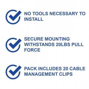 Onq 0108-0188 20 Pack Cable Management Clips For Organizing Wires