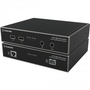 Black KVXHP-400 Black Box, Mst Kvm Ext Catxfiber Qh, 4k Dp Usb Hid Hub