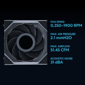 Lianli 12RSLLCD1W3B Lian Li Uni Fan Sl 120mm Rgb Fan With Lcd Display