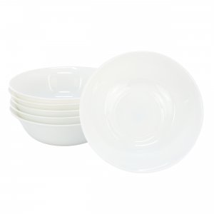 Gibson 142396.01 Ultra White Shadow 6 Piece 6.5 Inch Opal Glass Cereal