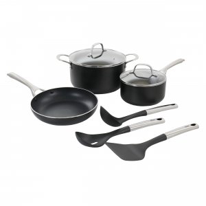 Oster 127707.08 Palladium 8 Piece Aluminum Cookware Set In Black