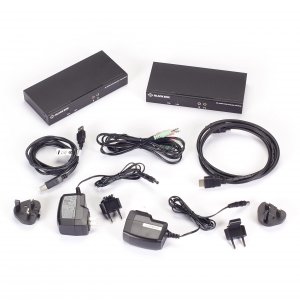 Black KVXLCHF-100 Kvm Ext Fbr 4k Sh Hdmi Usb2 Ser Aud Vid