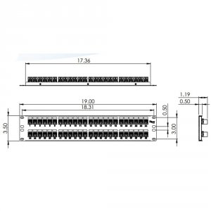 International ICMPP48CP6 48-port Cat 6 Feed-thru Patch Panel - 2 Rms