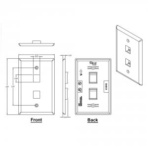 International IC107F2CIV Ivory 1-gang 2-port Face Plate - 25 Pack