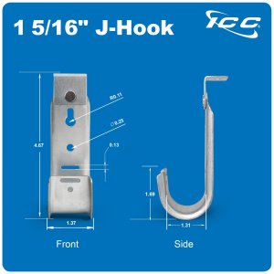 International ICCMSJH933 J-hook 1-516in. 90 Degree Cable Support - 25 