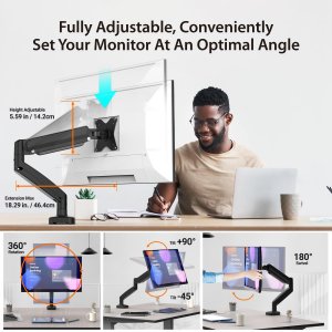 Kaijet JTSA101 Ergonomic Monitor Desk Mount For Most 17 -32 Monitors -