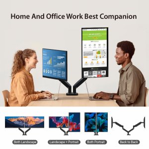 Kaijet JTSA102 Ergonomic Dual Monitor Desk Mount For Most 17 -32 Monit