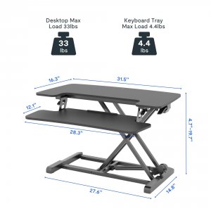 Flexispot M7-E-32B 32 Wide Sit-stand Desk Riser