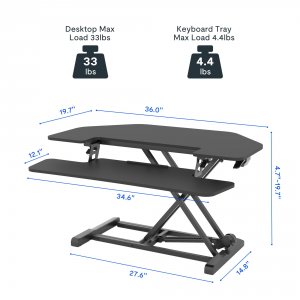 Flexispot M7-E-36C 36 Wide Corner Sit-stand Desk Riser