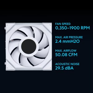 Lianli 12SLLCD1W1W Lian Li Uni Fan Sl 120mm Wireless Rgb Lcd Fan - Whi